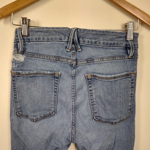 Good American Good Legs Jeans Womens 4/27 Light Wash Distressed Ripped Skinny - Picture 7 of 14